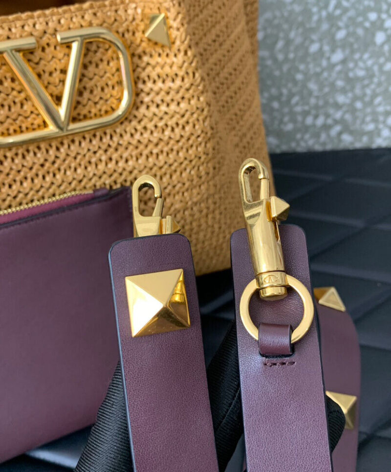 Valentino Medium Shopping Bag In Synthetic Raffia